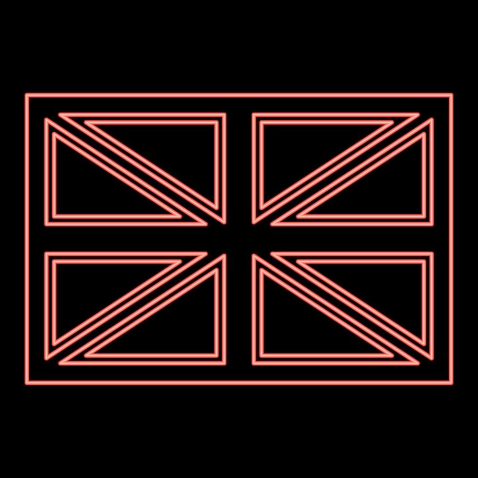 bandiera neon regno unito colore rosso illustrazione vettoriale immagine in stile piatto