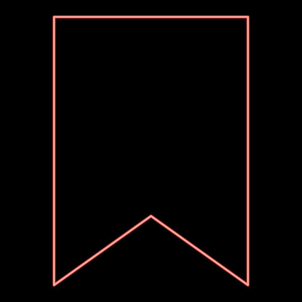 segnalibro neon colore rosso illustrazione vettoriale immagine in stile piatto