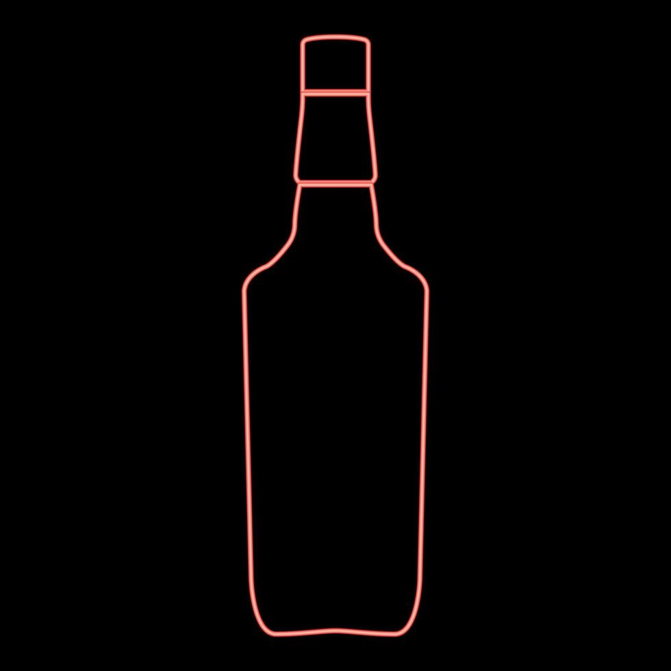 neon whisky colore rosso illustrazione vettoriale immagine in stile piatto