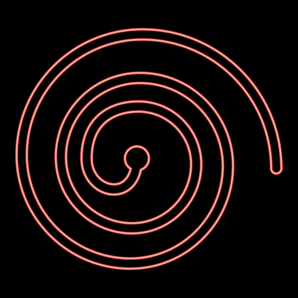 immagine di stile piatto illustrazione vettoriale di colore rosso a spirale al neon