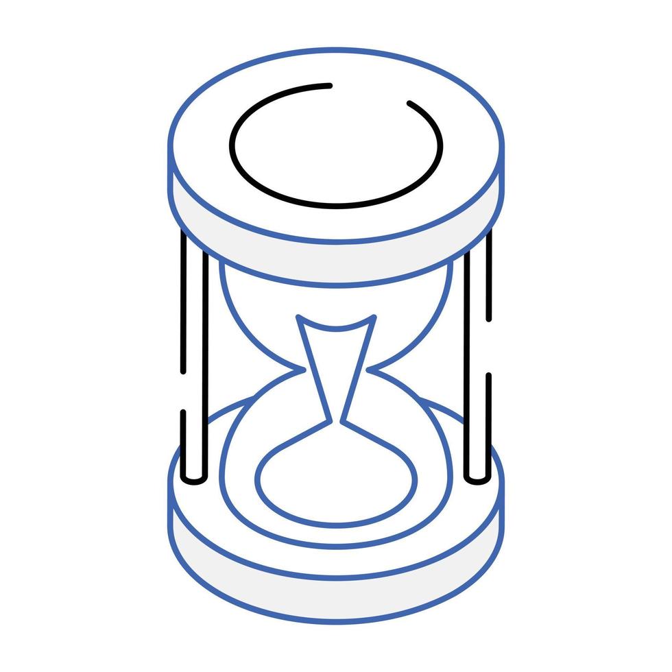 icona isometrica creativa del timer della sabbia vettore