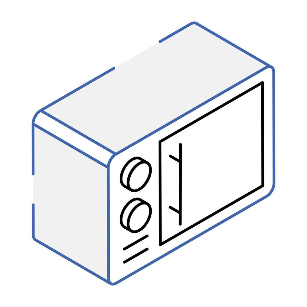icona isometrica moderna del forno a microonde vettore