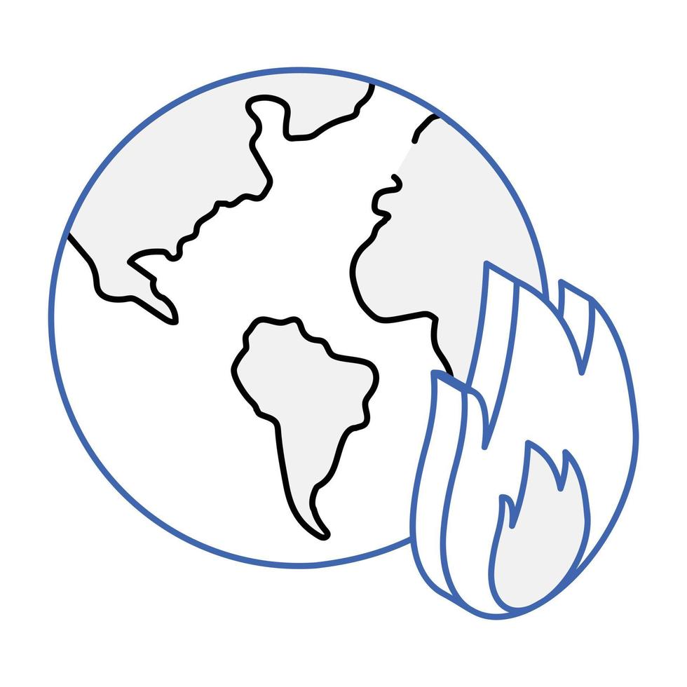un'icona del design isometrico del fuoco terrestre vettore
