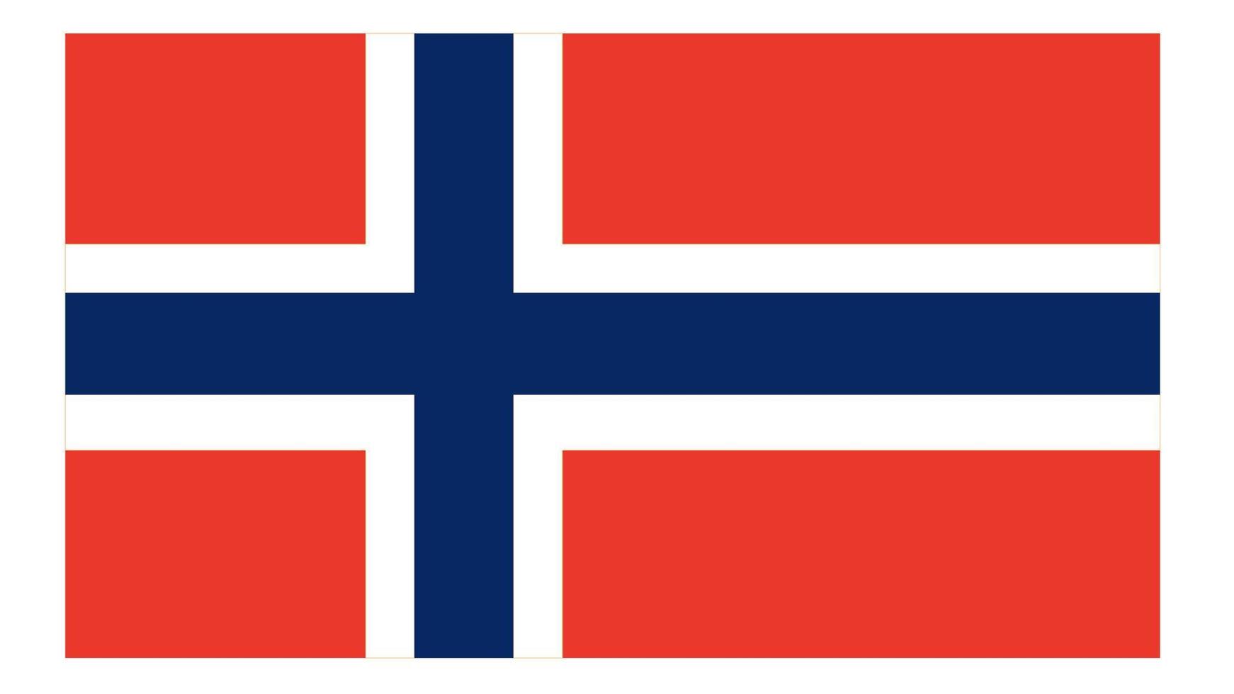 bandiera della dimensione e dei colori della proporzione norvegese. illustrazione vettoriale