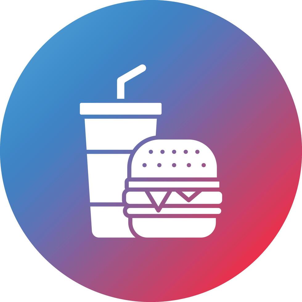 icona di sfondo sfumato cerchio glifo fast food vettore