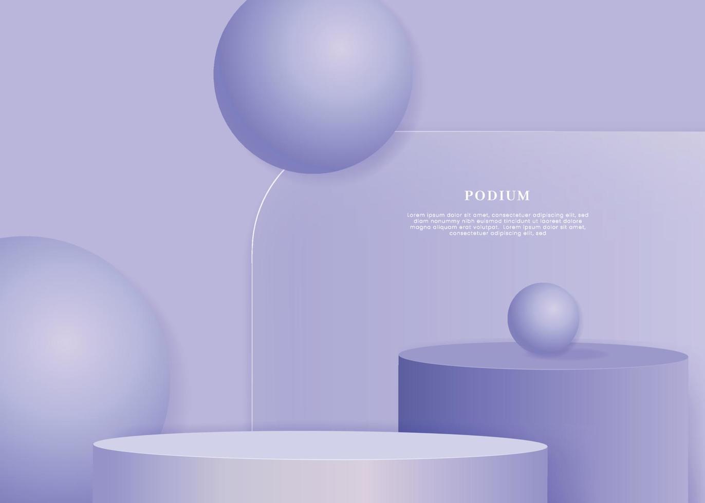 sfondo di colore pastello podio geometrico minimo per la presentazione del prodotto illustrazione di rendering 3d vettore