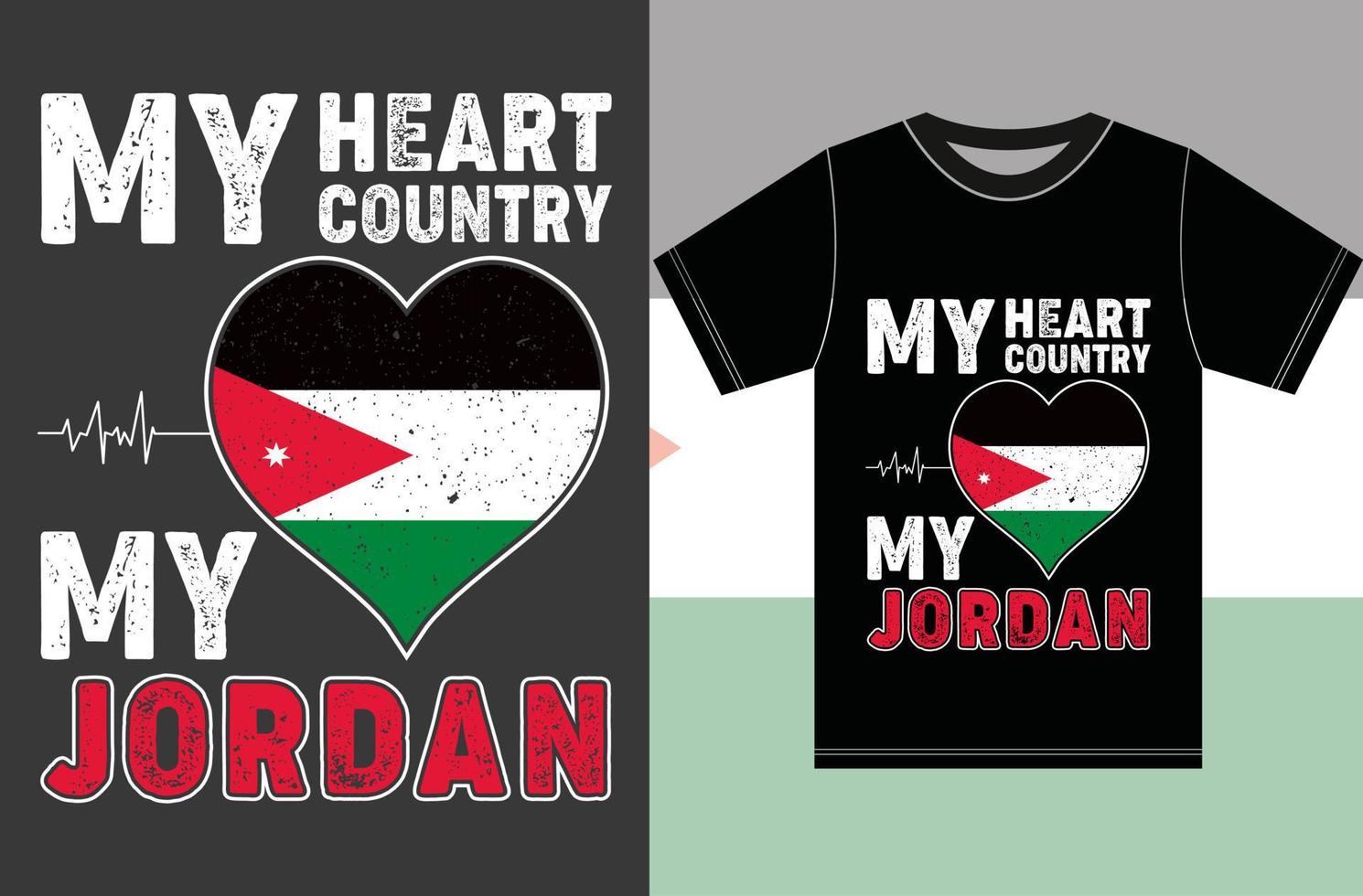 il mio cuore, il mio paese, la mia giordania. tipografia disegno vettoriale