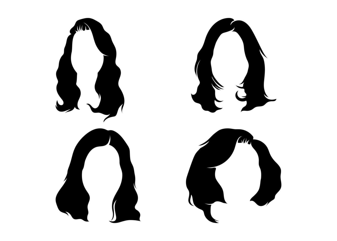 vettore dell'illustrazione del modello di progettazione dell'icona dei capelli della donna