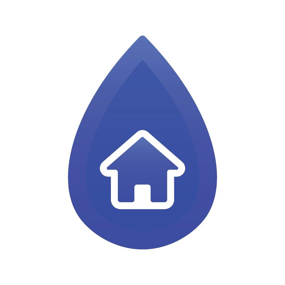 icona del modello di progettazione del logo del gradiente dell'acqua domestica vettore