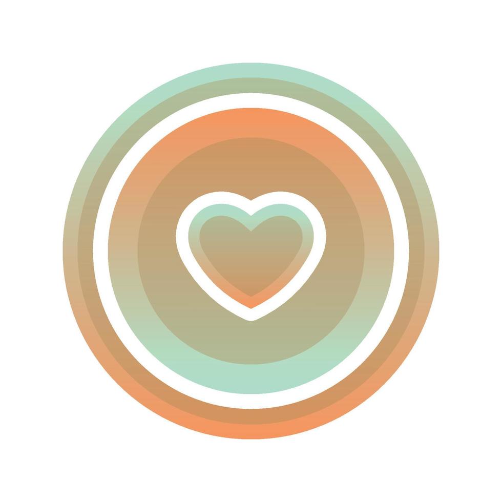 icona del modello di progettazione logo gradiente moneta d'amore vettore