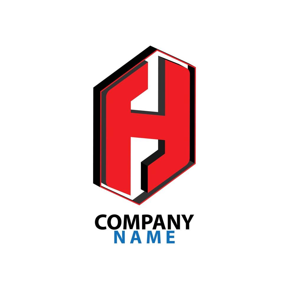 grafico dell'illustrazione del logo aziendale della lettera h vettore