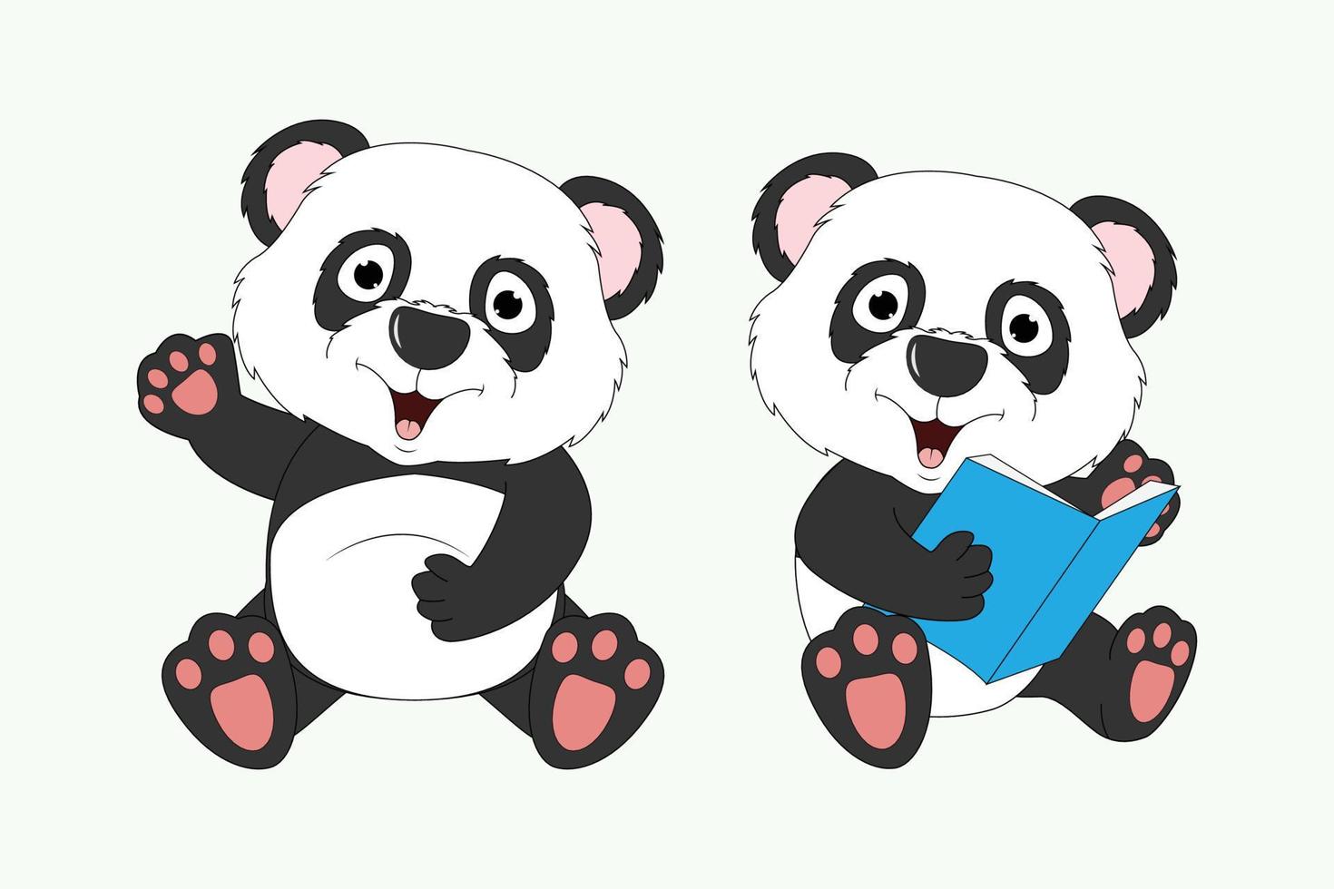 simpatico cartone animato animale panda grafico vettore