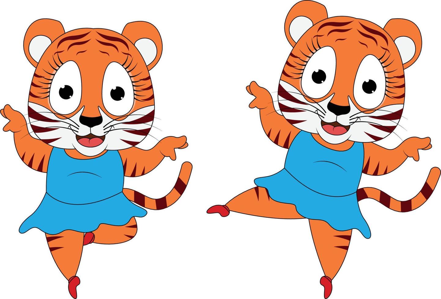 grafica del fumetto animale carino tigre vettore