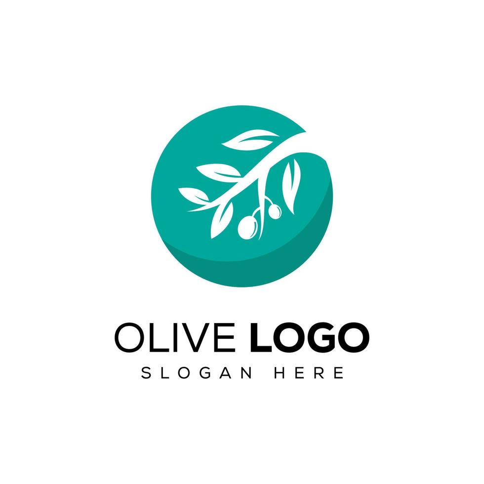 design del logo biologico di olio d'oliva vettore