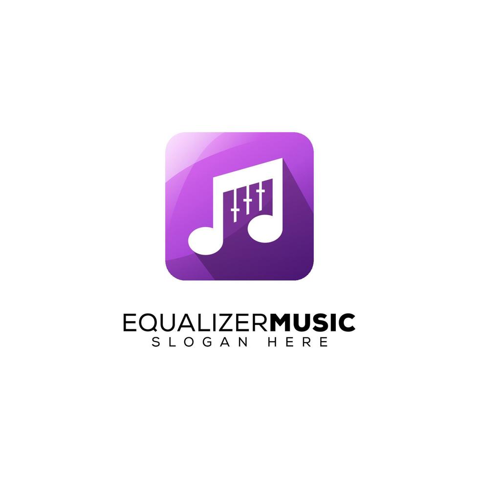 logo musicale equalizzatore app mobili pronte per l'uso vettore