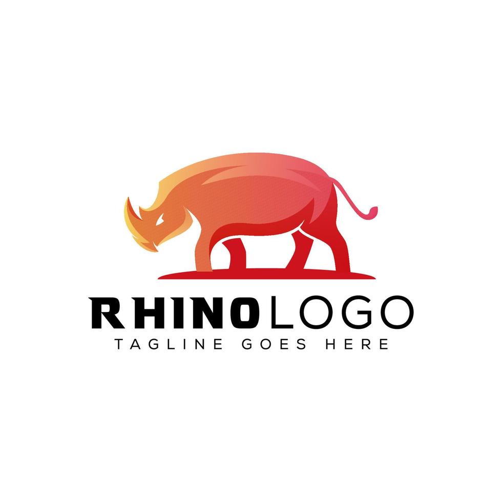 fantastico logo rinoceronte sfumato, moderno modello vettoriale logo rinoceronte animale