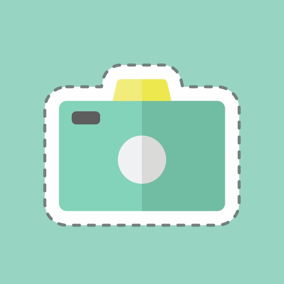 fotocamera con taglio della linea adesiva. adatto per il simbolo di fotoritocco. design semplice modificabile. vettore del modello di progettazione. semplice illustrazione del simbolo