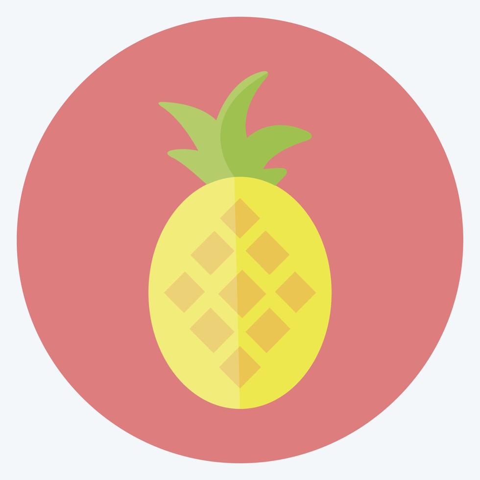 icona ananas. adatto per frutta e verdura simbolo. stile piatto. design semplice modificabile. vettore del modello di progettazione. semplice illustrazione del simbolo
