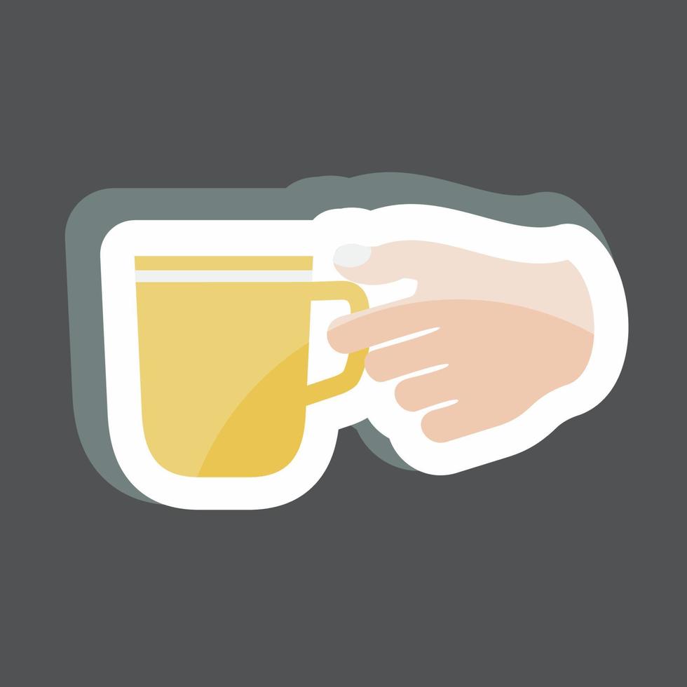 adesivo con tazza di caffè. adatto per le azioni della mano simbolo. design semplice modificabile. vettore del modello di progettazione. semplice illustrazione del simbolo