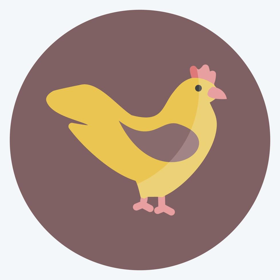 icona di pollo. adatto per il simbolo del giardino. stile piatto. design semplice modificabile. vettore del modello di progettazione. semplice illustrazione del simbolo