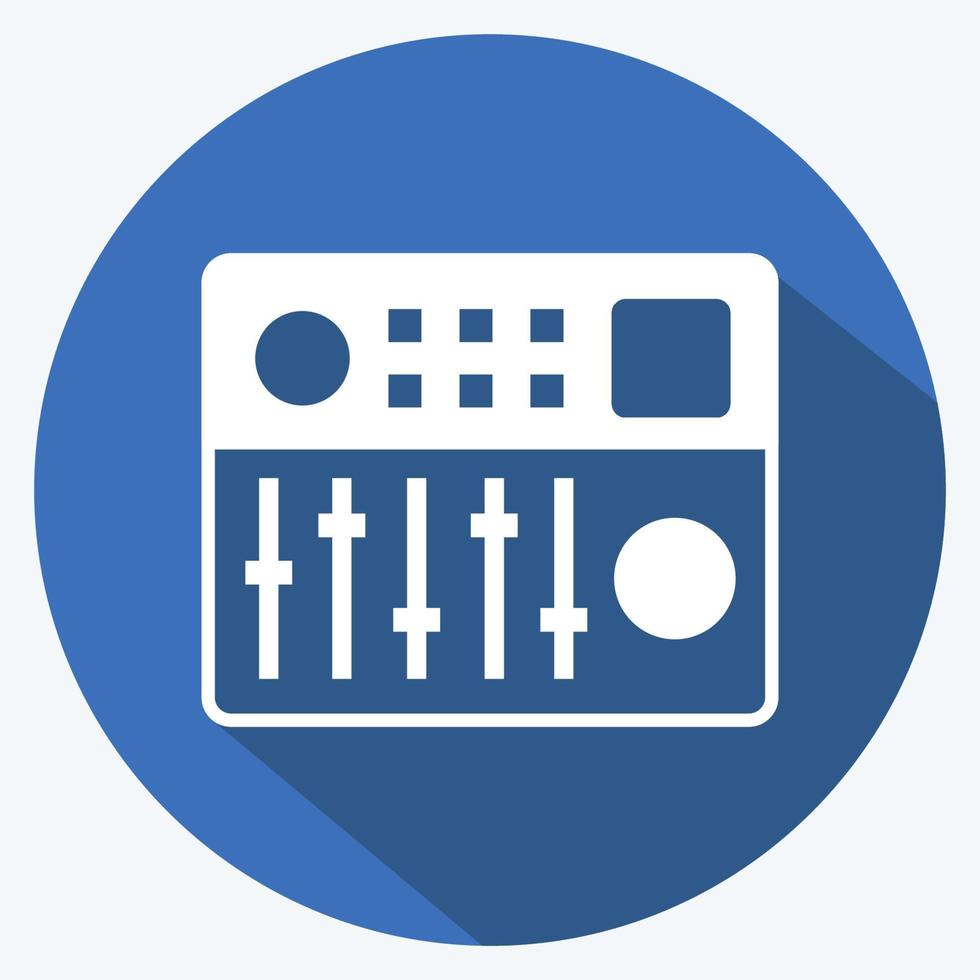 controller di icone. adatto per simbolo musicale. stile ombra lunga. design semplice modificabile. vettore del modello di progettazione. semplice illustrazione del simbolo