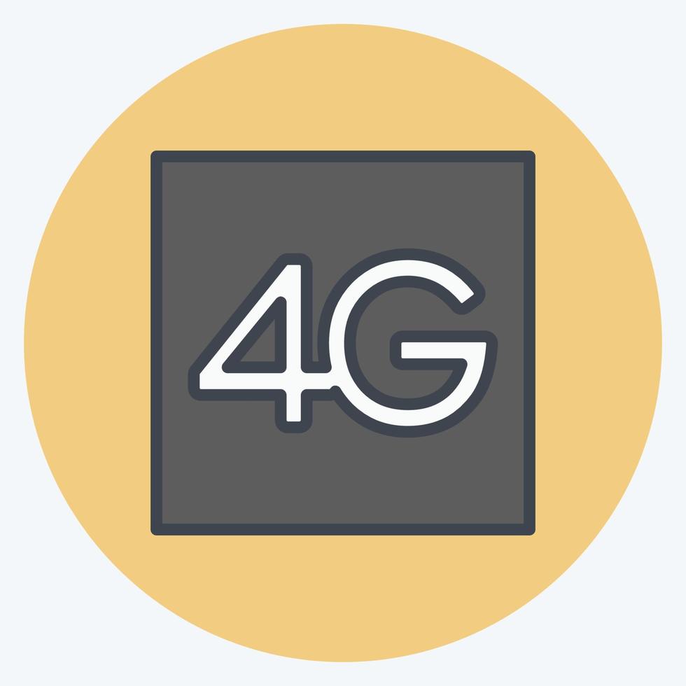 icona 4g. adatto per il simbolo delle app mobili. stile compagno di colore. design semplice modificabile. vettore del modello di progettazione. semplice illustrazione del simbolo