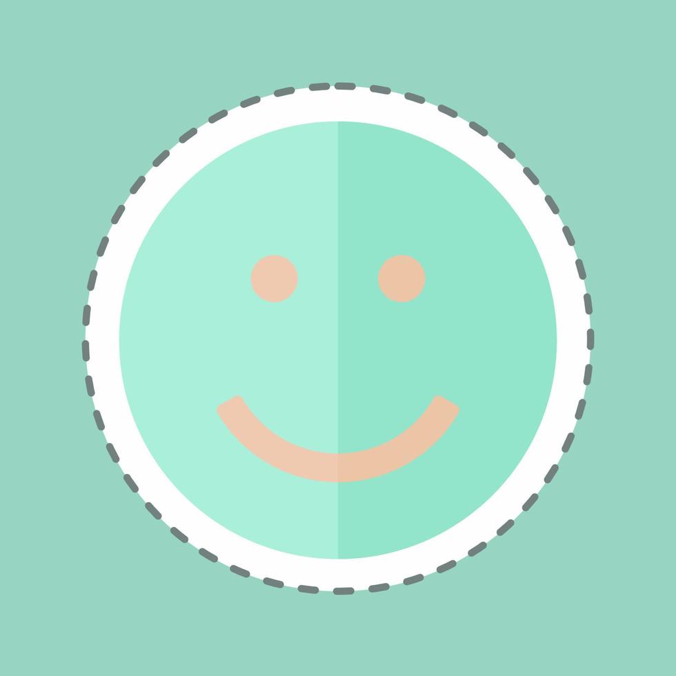 sorriso emoticon taglio linea adesivo. adatto per il simbolo dell'emoticon. design semplice modificabile. vettore del modello di progettazione. semplice illustrazione del simbolo