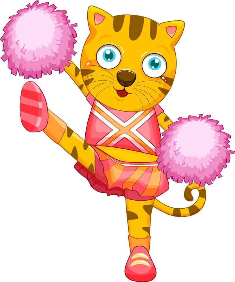 personaggio dei cartoni animati di tigre cheerleader vettore