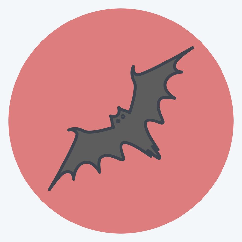 icona pipistrello. adatto per simbolo animale. stile compagno di colore. design semplice modificabile. vettore del modello di progettazione. semplice illustrazione del simbolo