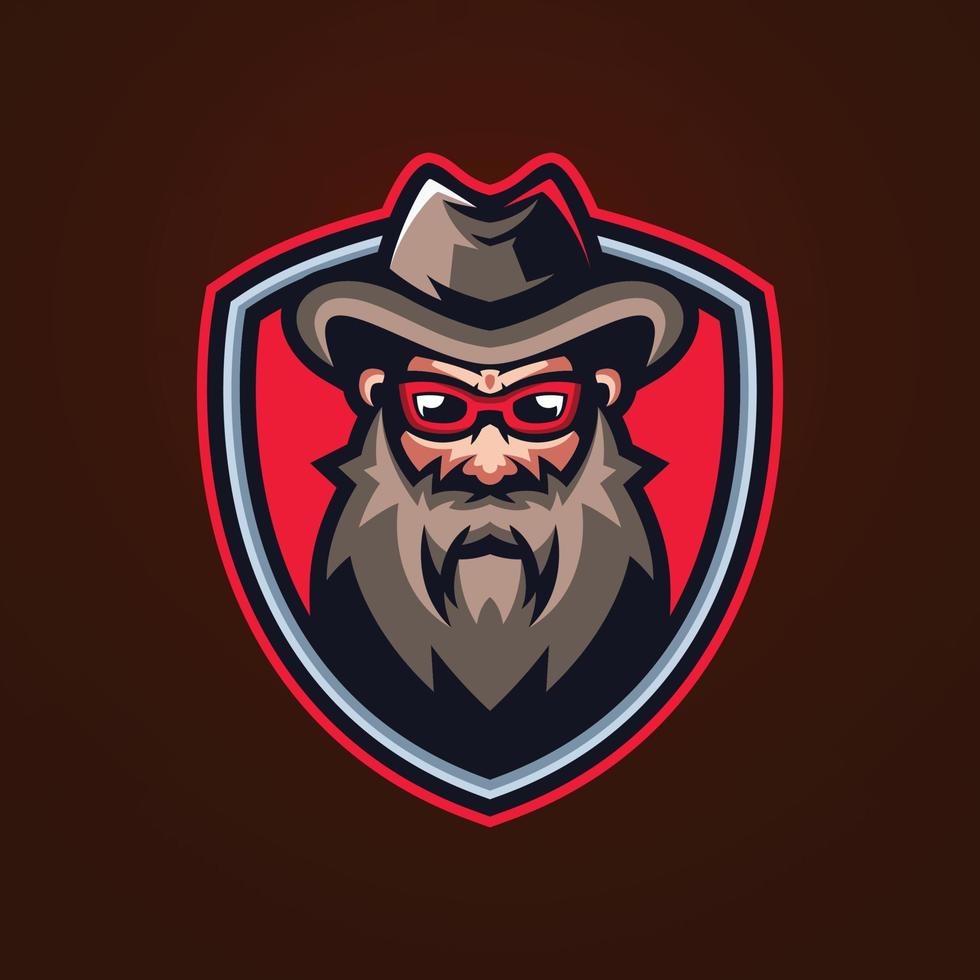 modelli di logo di eSport di beardman vettore