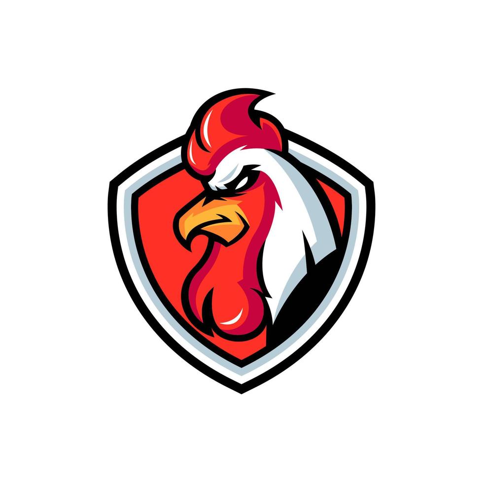 modelli di logo eSport di gallo vettore