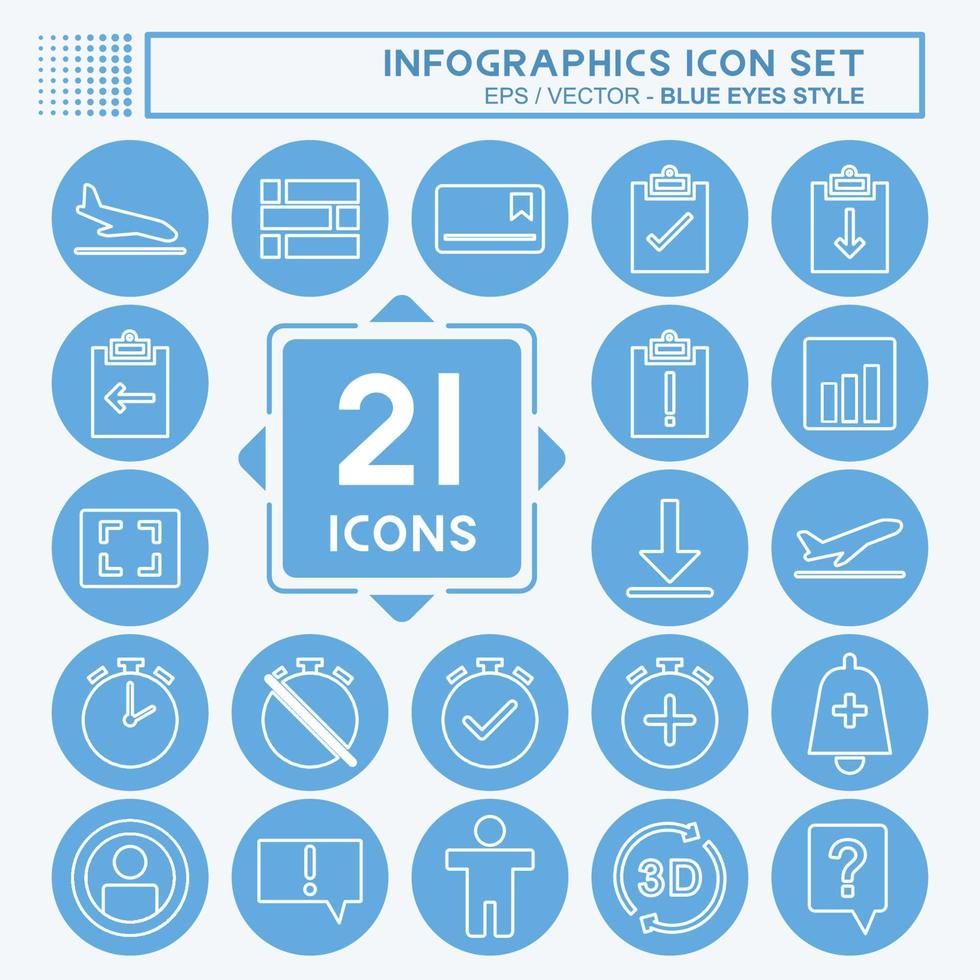 set di icone di infografica. adatto per l'istruzione simbolo. stile occhi azzurri. design semplice modificabile. vettore del modello di progettazione. semplice illustrazione del simbolo