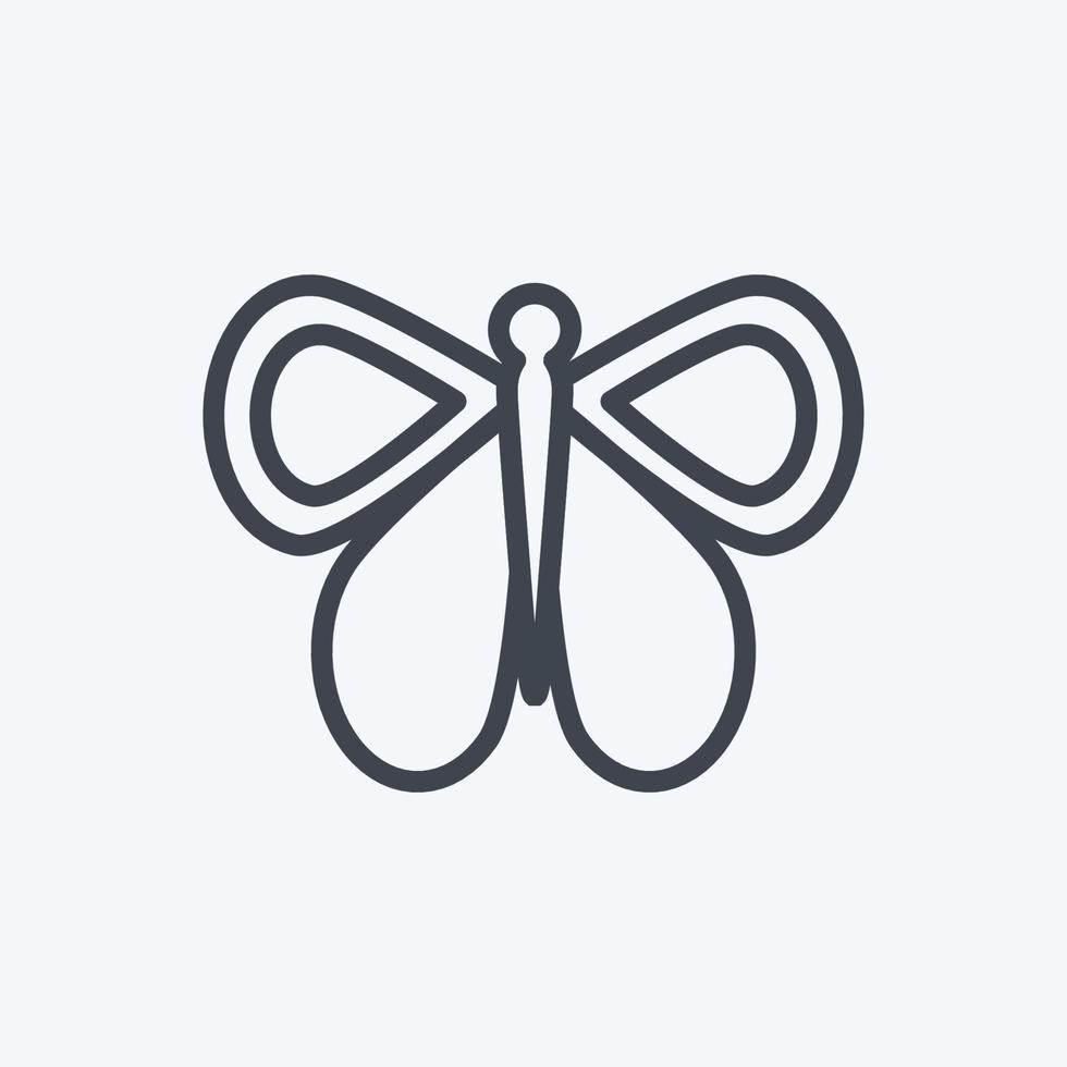icona farfalla 1. adatto per simbolo animale. stile di linea. design semplice modificabile. vettore del modello di progettazione. semplice illustrazione del simbolo