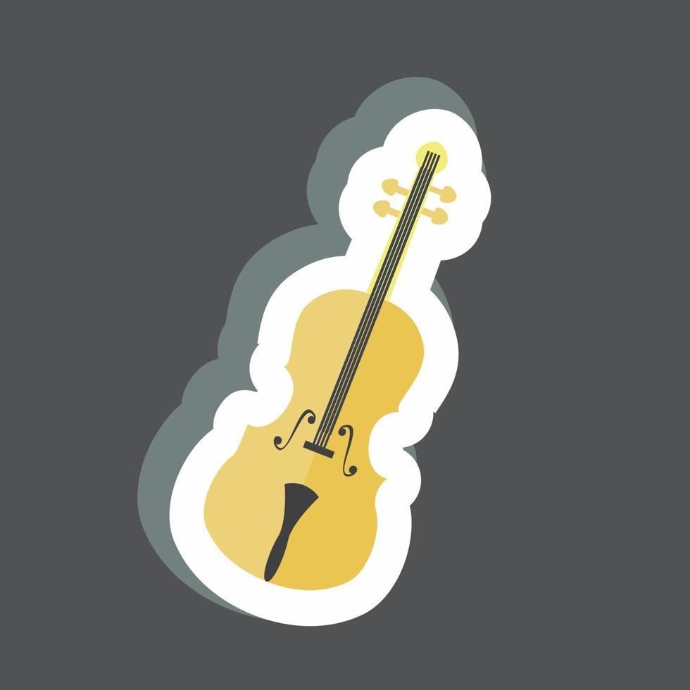 violoncello adesivo. adatto per simbolo musicale. stile compagno di colore. design semplice modificabile. vettore del modello di progettazione. semplice illustrazione del simbolo