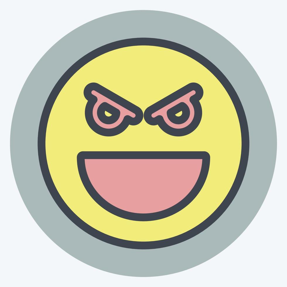 icona emoticon male. adatto per il simbolo dell'emoticon. stile compagno di colore. design semplice modificabile. vettore del modello di progettazione. semplice illustrazione del simbolo