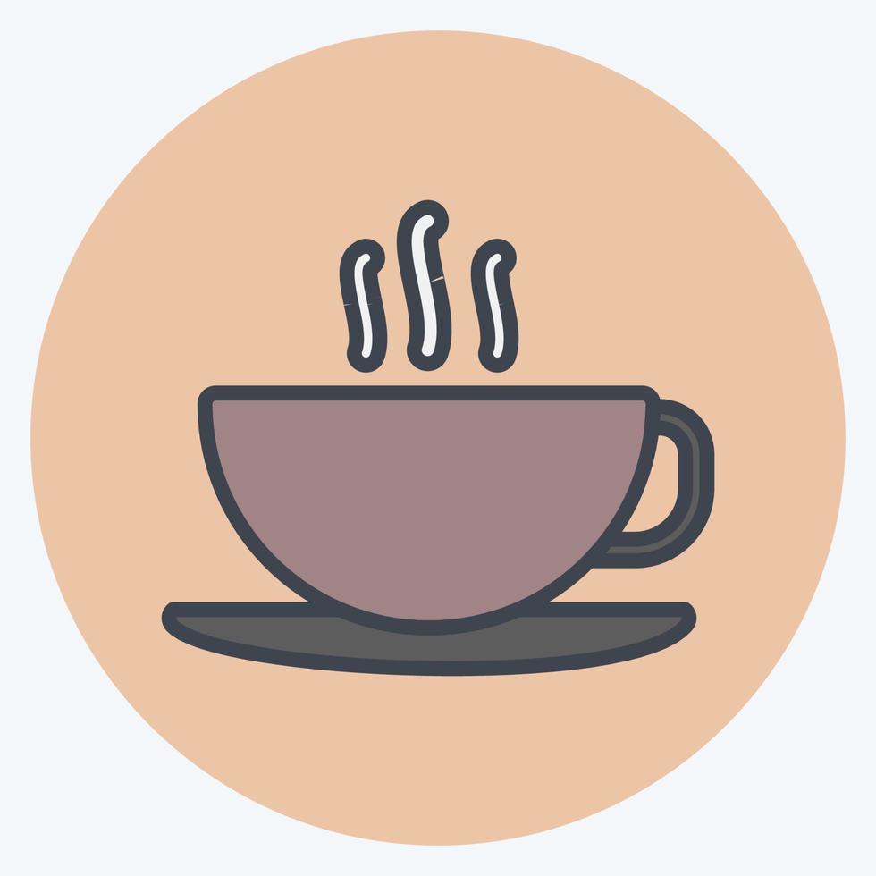 icona tazza di caffè. adatto per il simbolo del matrimonio. stile compagno di colore. design semplice modificabile. vettore del modello di progettazione. semplice illustrazione del simbolo