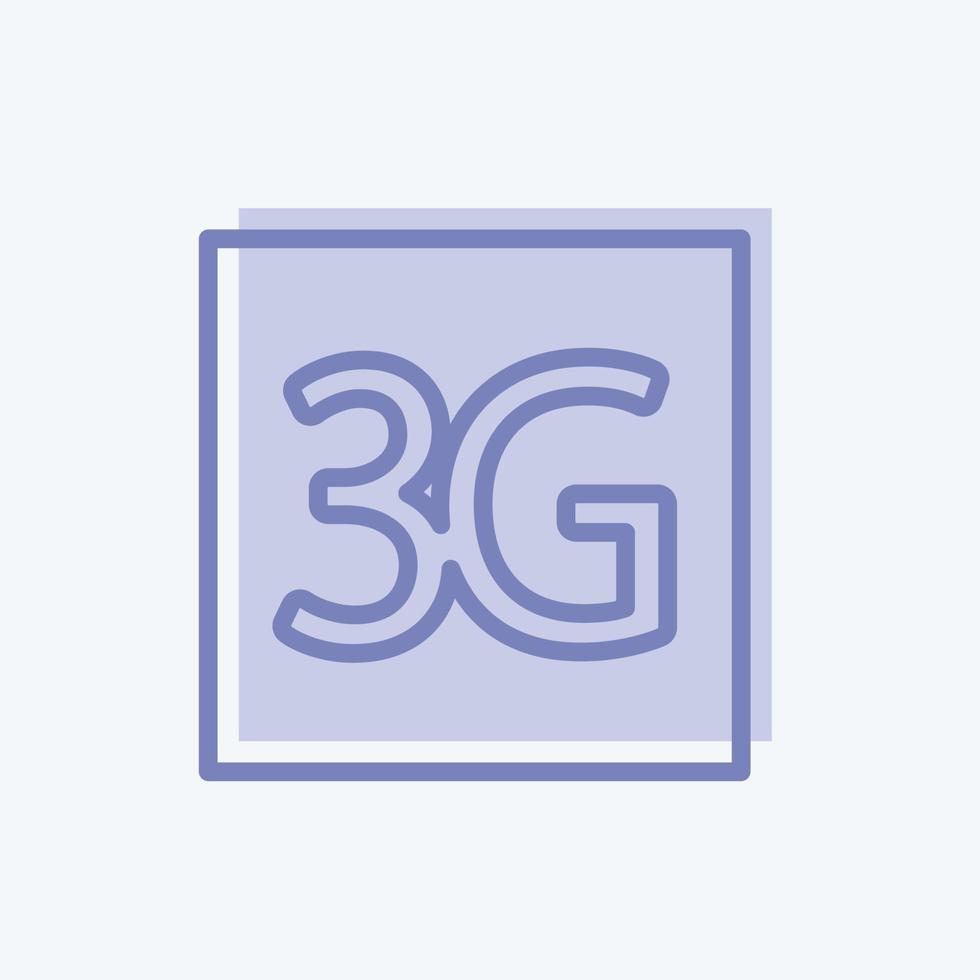 icona 3g. adatto per il simbolo delle app mobili. stile bicolore. design semplice modificabile. vettore del modello di progettazione. semplice illustrazione del simbolo