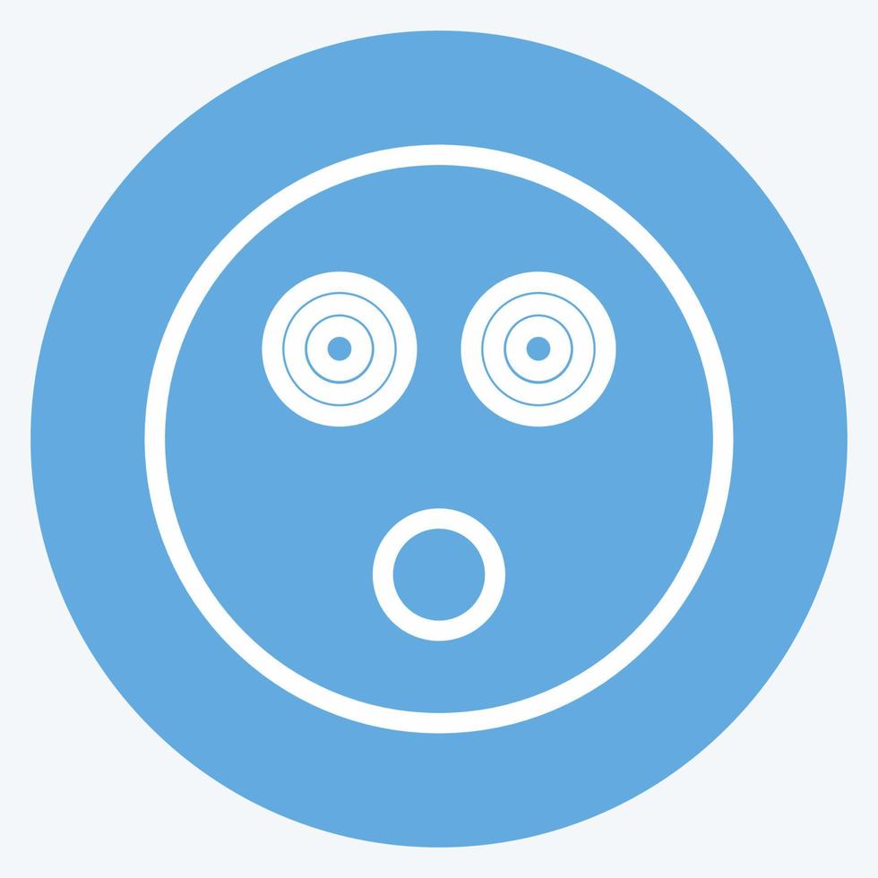 icona emoticon scioccato. adatto per il simbolo dell'emoticon. stile occhi azzurri. design semplice modificabile. vettore del modello di progettazione. semplice illustrazione del simbolo