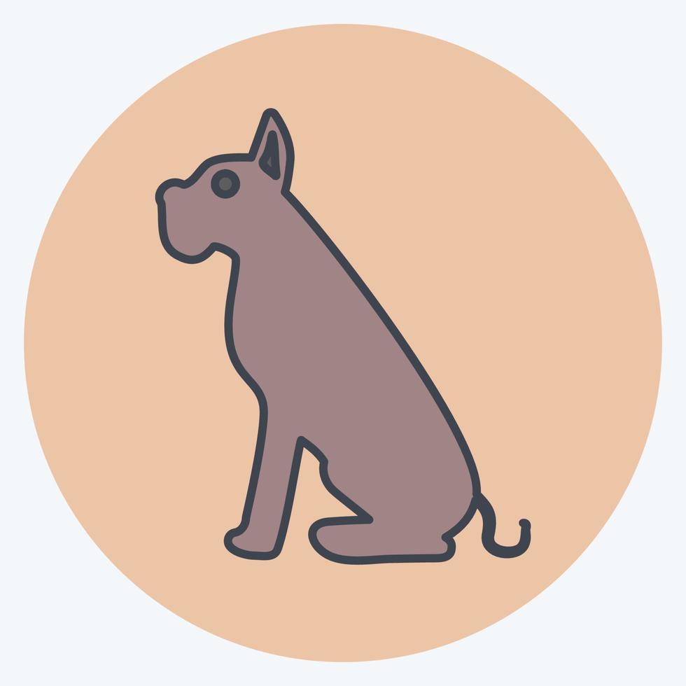 icona cane. adatto per simbolo animale. stile compagno di colore. design semplice modificabile. vettore del modello di progettazione. semplice illustrazione del simbolo