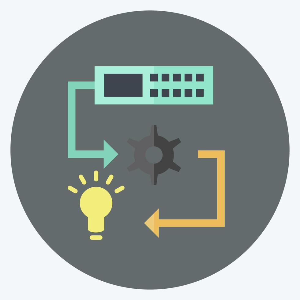 apprendimento automatico delle icone. adatto per il simbolo dell'analisi dei dati. stile piatto. design semplice modificabile. vettore del modello di progettazione. semplice illustrazione del simbolo