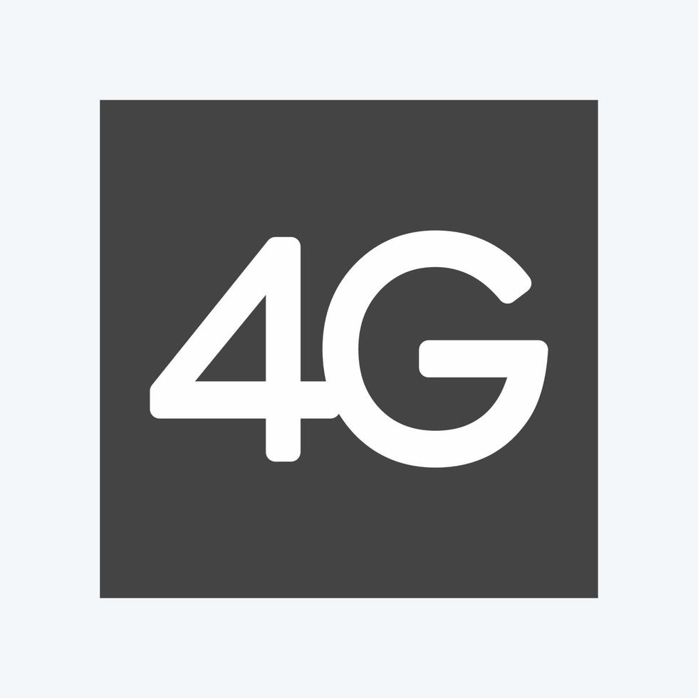 icona 4g. adatto per il simbolo delle app mobili. stile glifo. design semplice modificabile. vettore del modello di progettazione. semplice illustrazione del simbolo