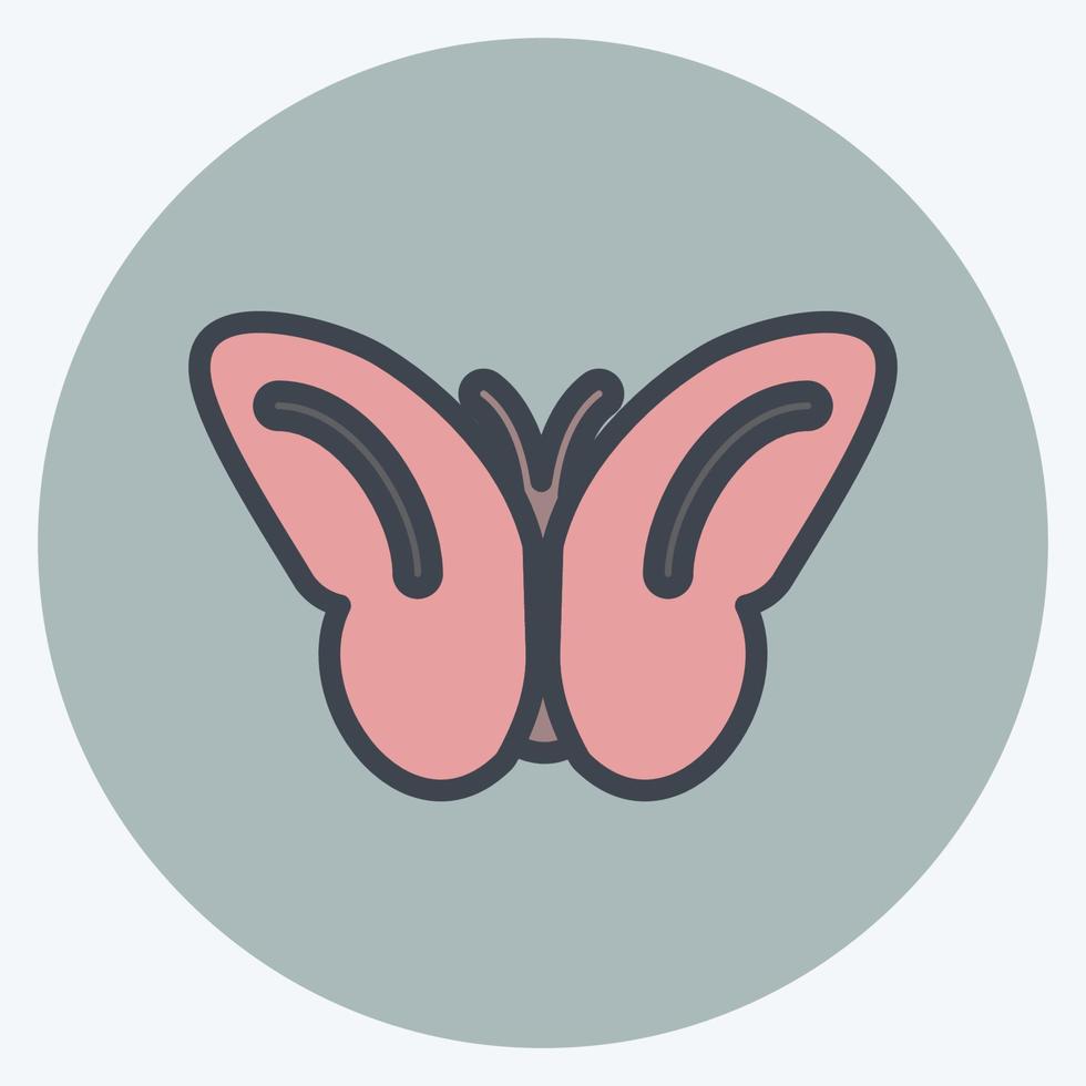 icona farfalla che vola. adatto per il simbolo della primavera. stile compagno di colore. design semplice modificabile. vettore del modello di progettazione. semplice illustrazione del simbolo