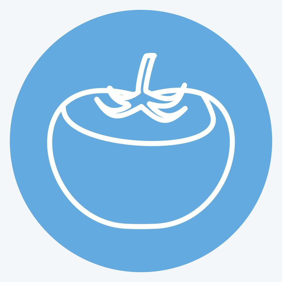 icona pomodoro. adatto per frutta e verdura simbolo. stile occhi azzurri. design semplice modificabile. vettore del modello di progettazione