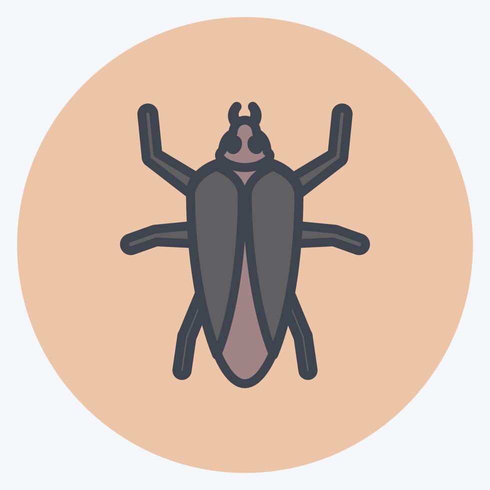 icona scarafaggio. adatto per simbolo animale. stile compagno di colore. design semplice modificabile. vettore del modello di progettazione. semplice illustrazione del simbolo