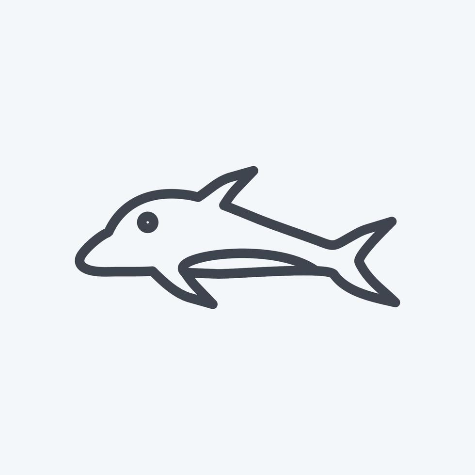 icona delfino. adatto per il simbolo del mare. stile di linea. design semplice modificabile. vettore del modello di progettazione. semplice illustrazione del simbolo