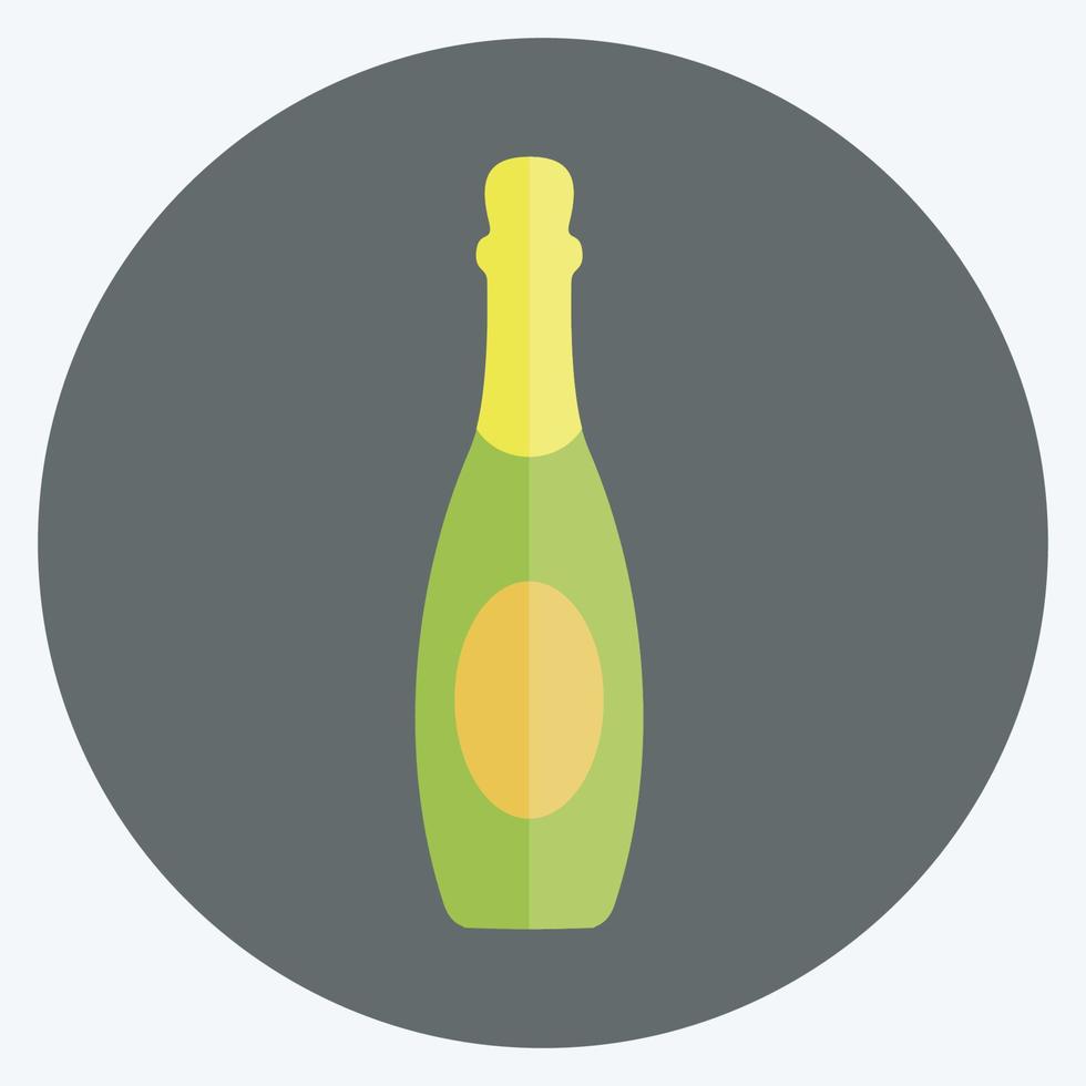 icona champagne. adatto per il simbolo del partito. stile piatto. design semplice modificabile. vettore del modello di progettazione. semplice illustrazione del simbolo