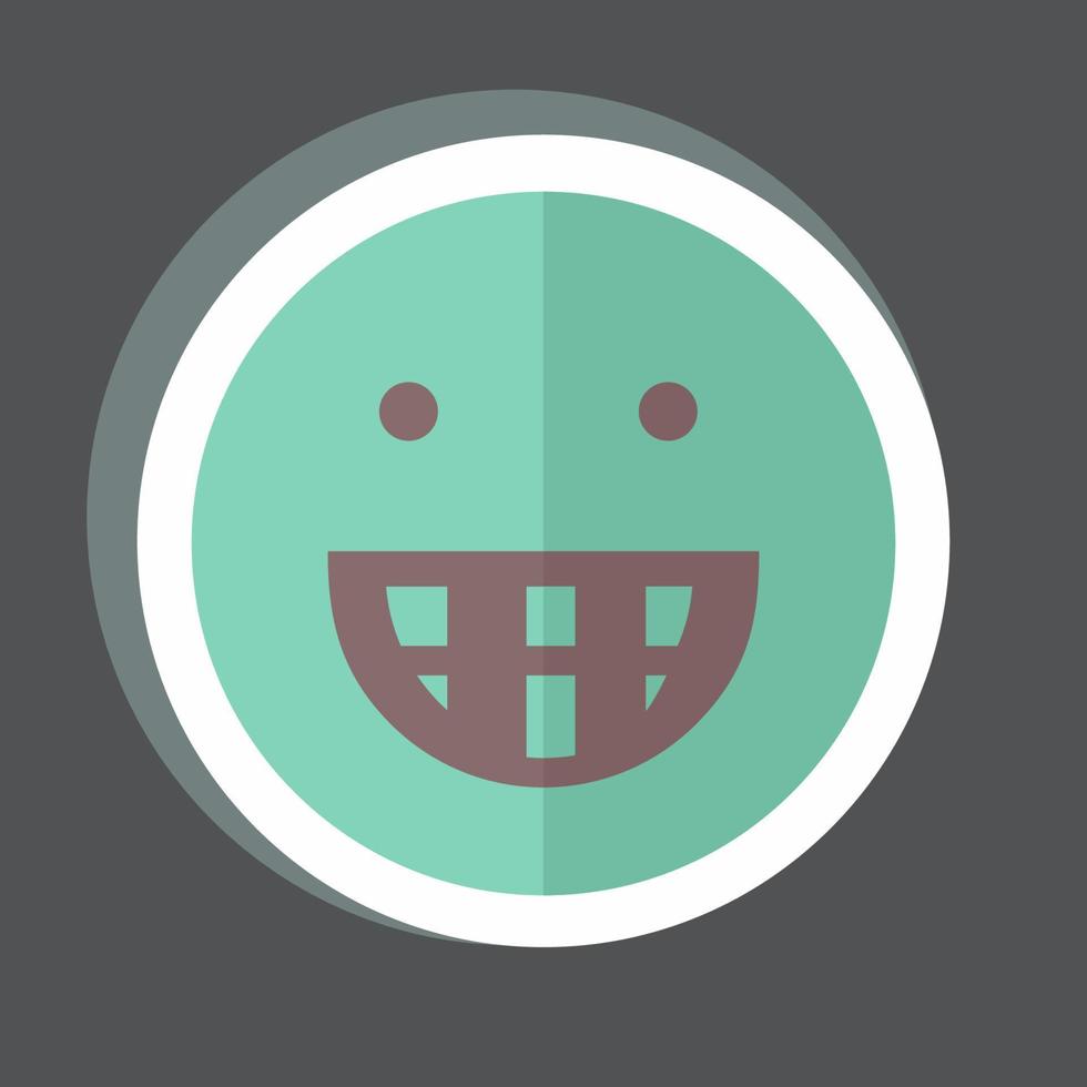 adesivo emoticon grande sorriso. adatto per il simbolo dell'emoticon. design semplice modificabile. vettore del modello di progettazione. semplice illustrazione del simbolo