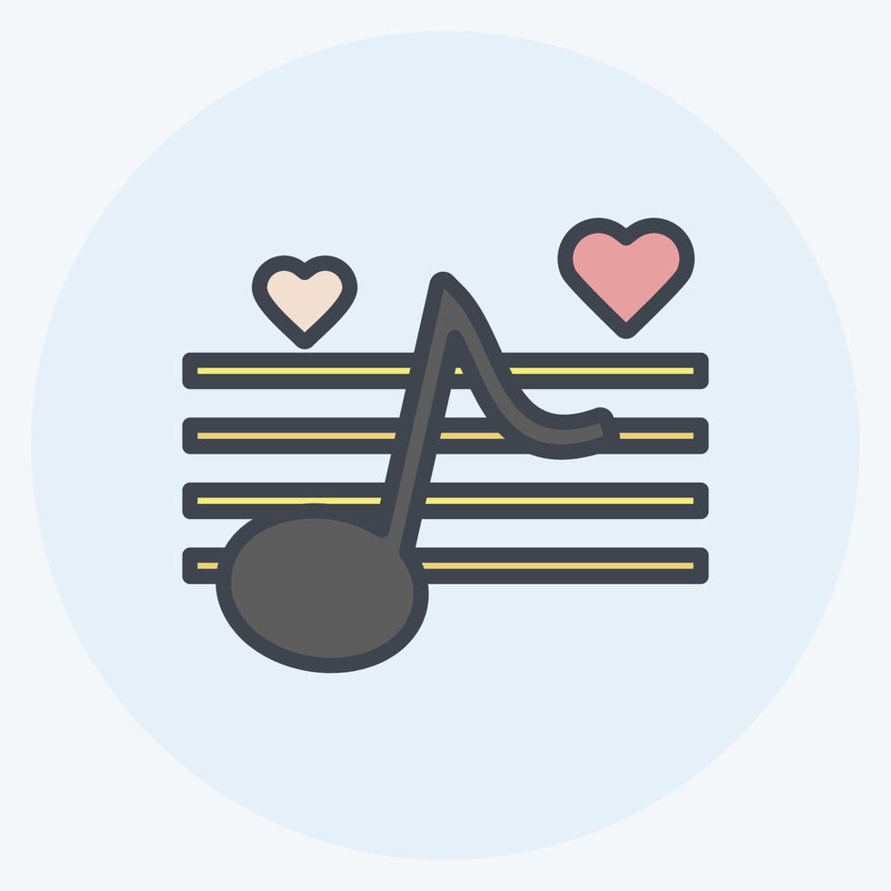 icona della musica del matrimonio. adatto per il simbolo del matrimonio. stile compagno di colore. design semplice modificabile. vettore del modello di progettazione. semplice illustrazione del simbolo