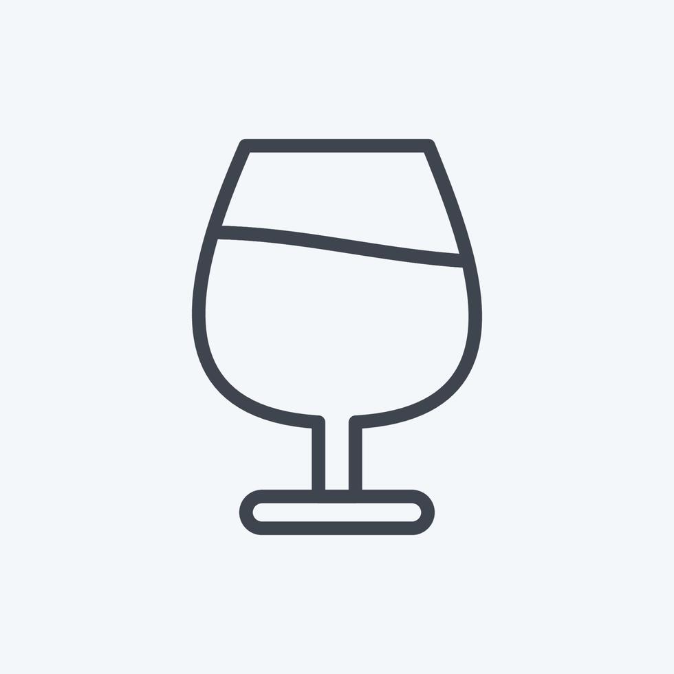 icona di vetro cognac. adatto per il simbolo della bevanda. stile di linea. design semplice modificabile. vettore del modello di progettazione. semplice illustrazione del simbolo