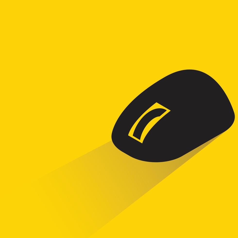 icona del mouse del computer su sfondo giallo vettore